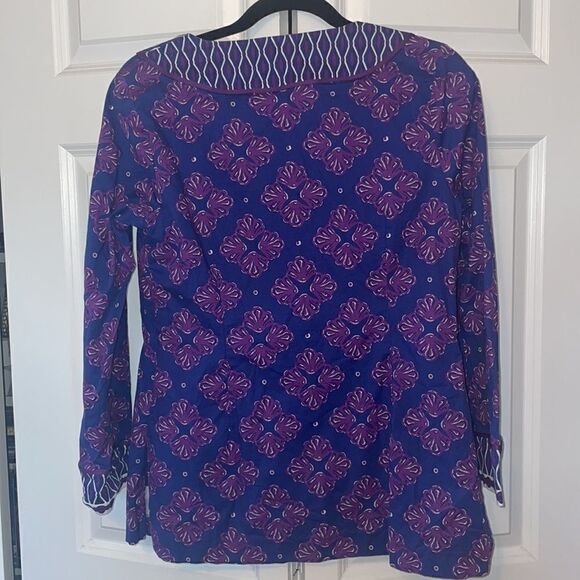 VINEYARD VINES BLUE PURPLE SHELL TUNIC - Picture 7 of 7